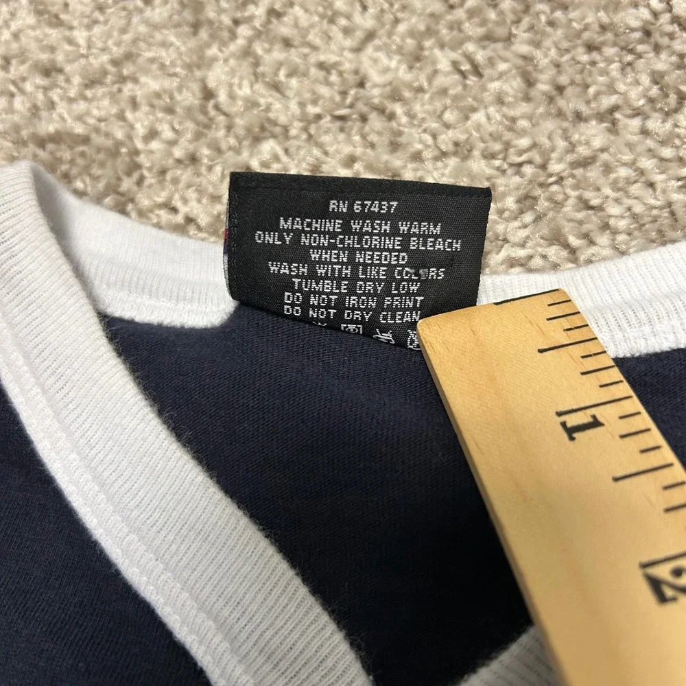 Vintage Polo Jeans Company Ralph Lauren Tshirt Men Size Medium Button Preppy - Picture 8 of 8